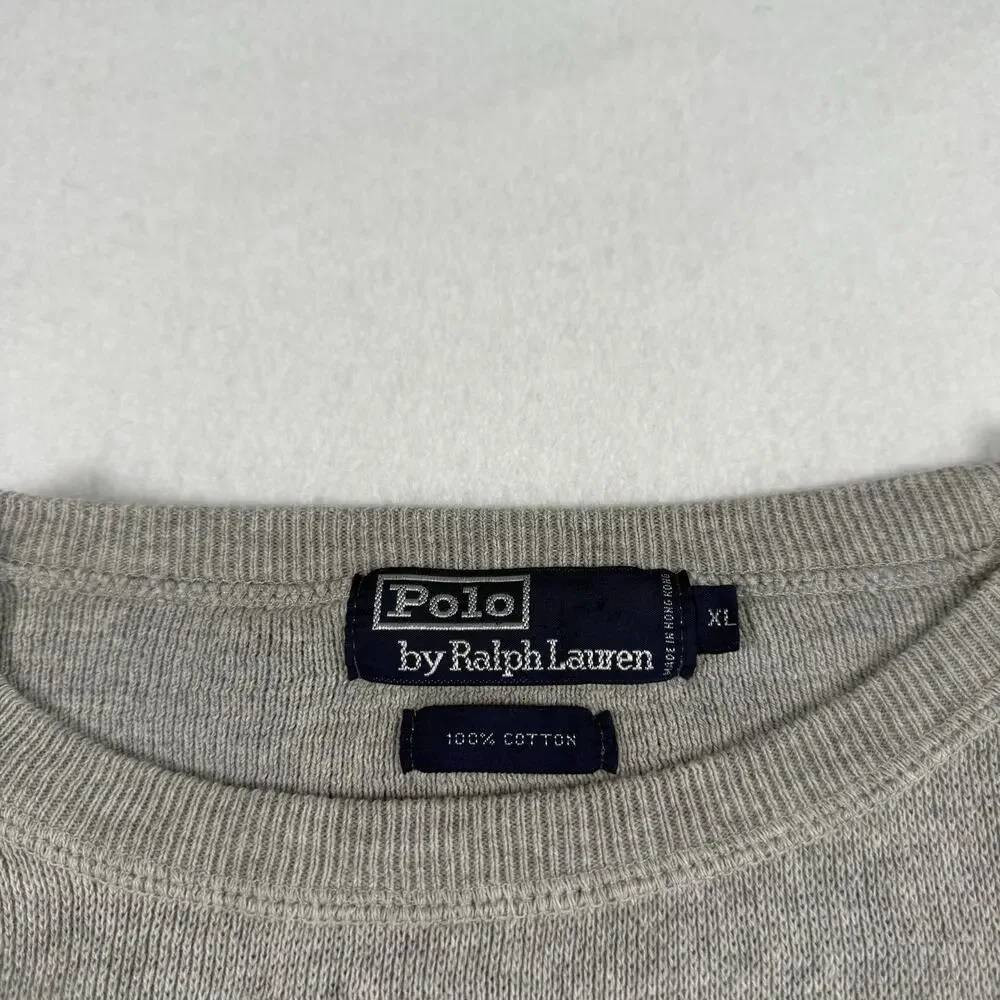 Polo Ralph Lauren‎ Sweater Mens XL Gray Crewneck pullover knit 100% cotton